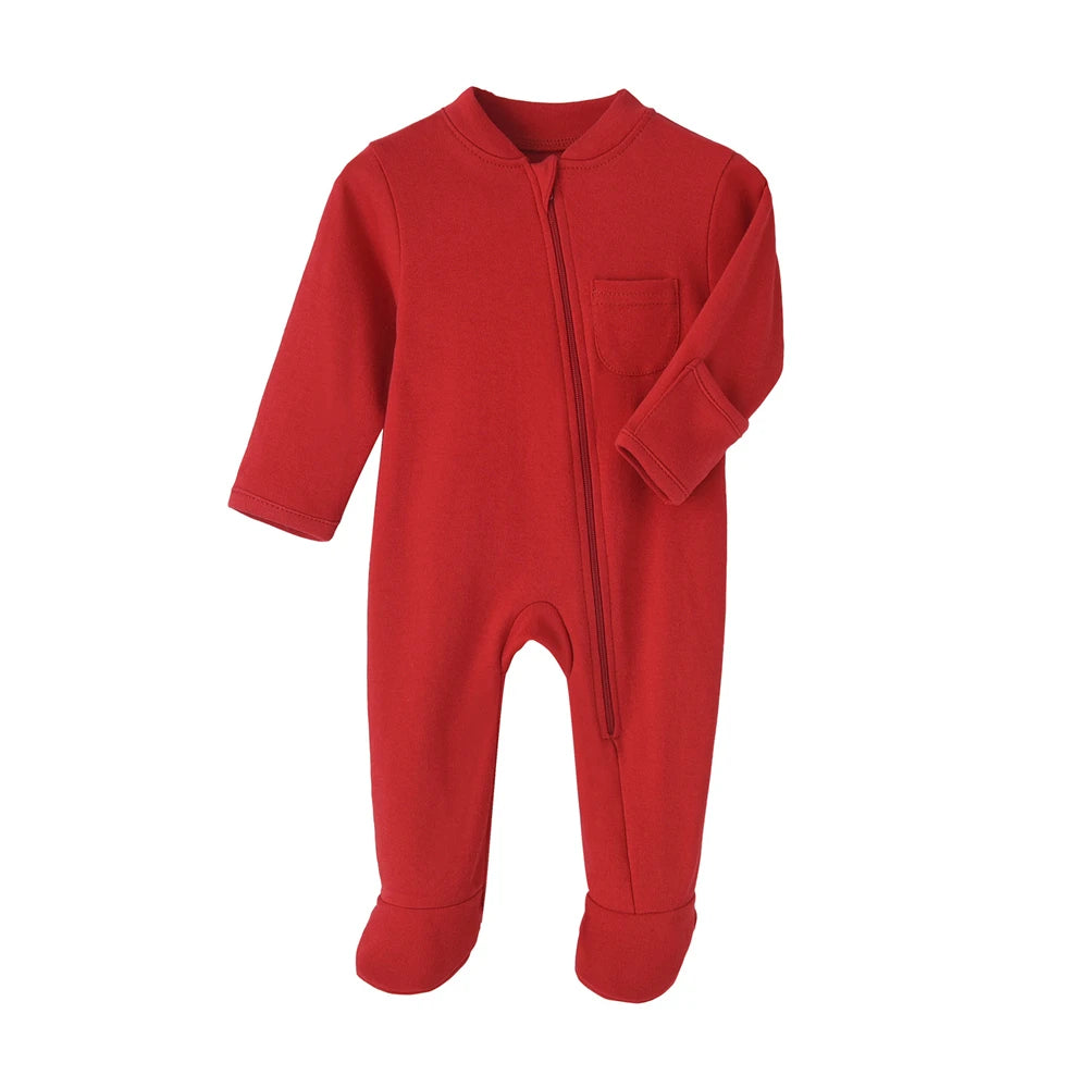 Cotton Newborn Baby Clothes Solid Color Jumpsuit Rompers