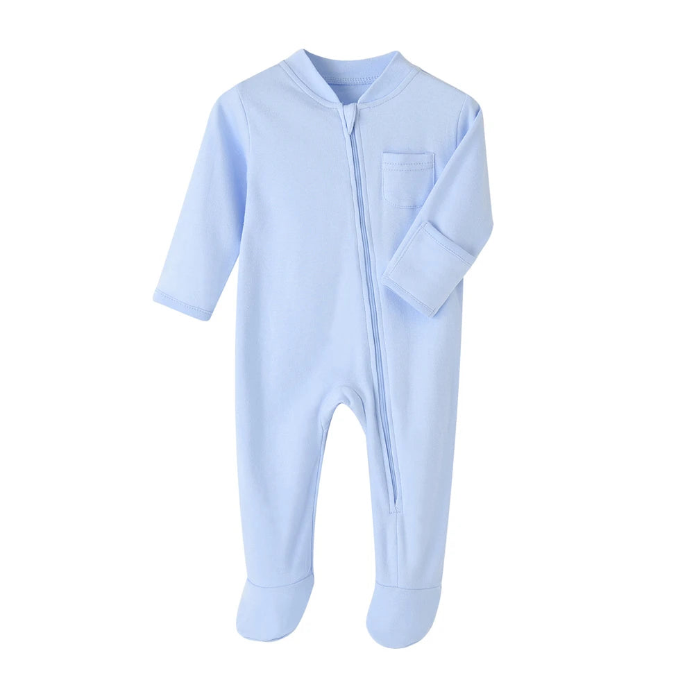 Cotton Newborn Baby Clothes Solid Color Jumpsuit Rompers