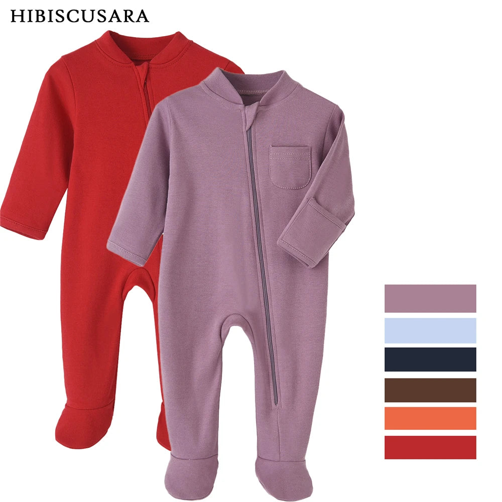 Cotton Newborn Baby Clothes Solid Color Jumpsuit Rompers