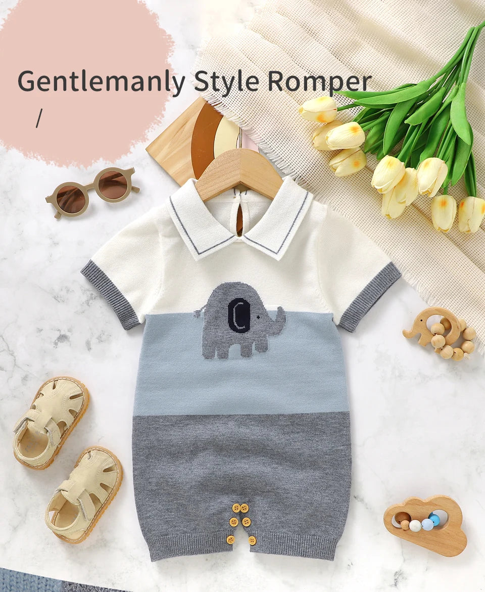 Summer Short Sleeve Baby Rompers Clothes 0-18m