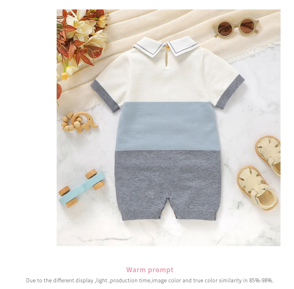 Summer Short Sleeve Baby Rompers Clothes 0-18m