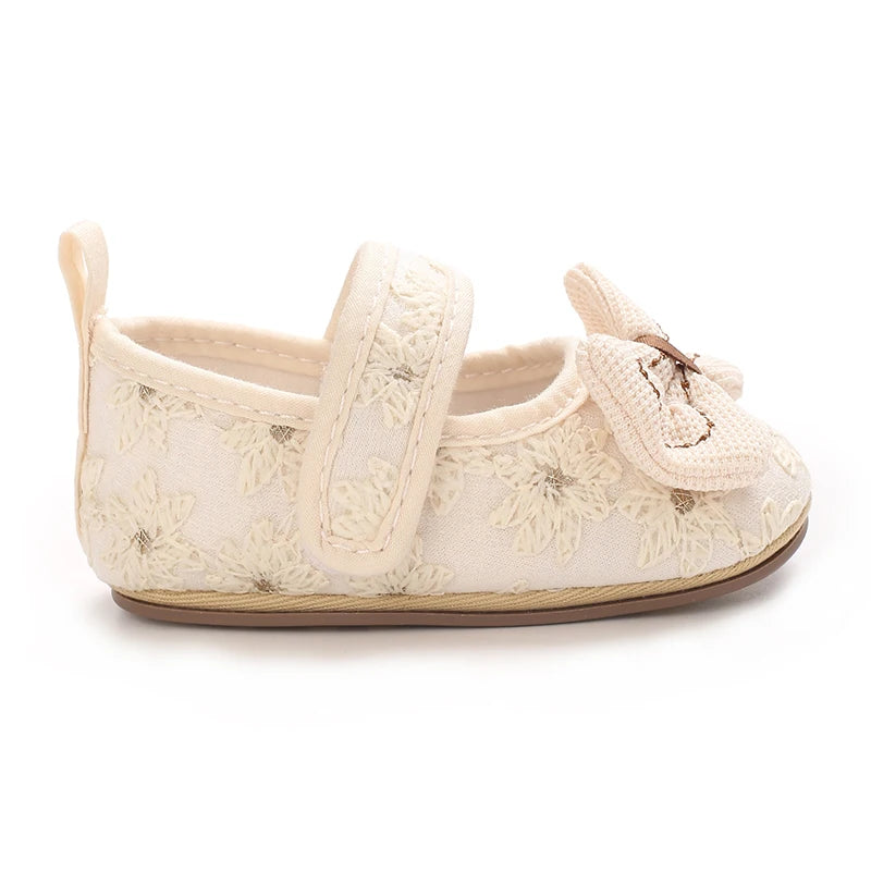 Bow Decoration Apricot Cute 0-18M Baby Princess Shoes
