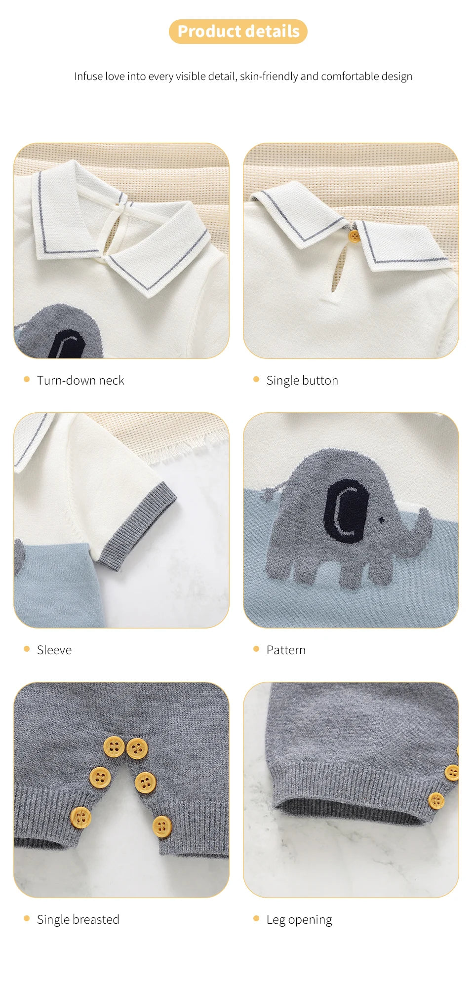 Summer Short Sleeve Baby Rompers Clothes 0-18m