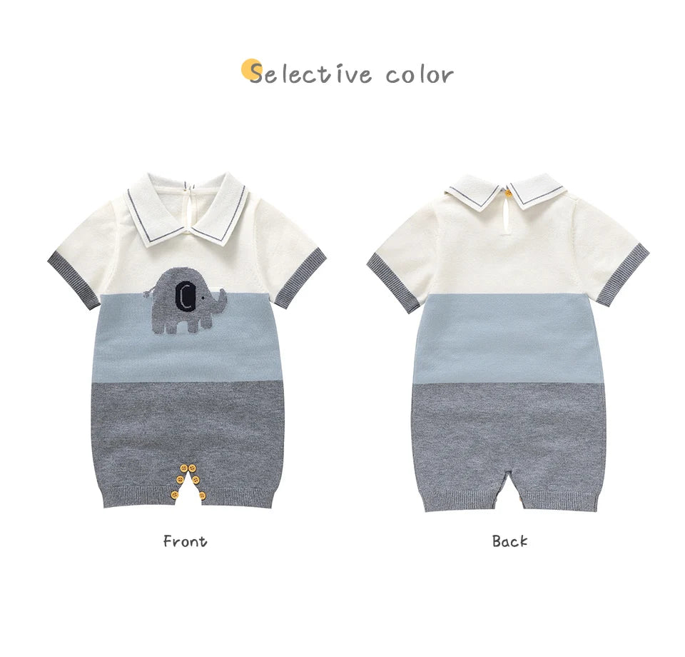 Summer Short Sleeve Baby Rompers Clothes 0-18m