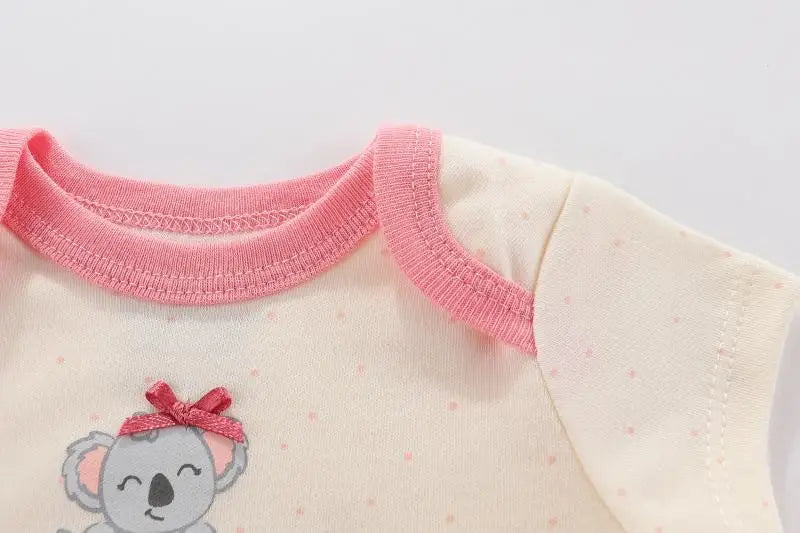 3 PCS Fashion Summer Short Sleeve Cartoon Baby Bodysuit