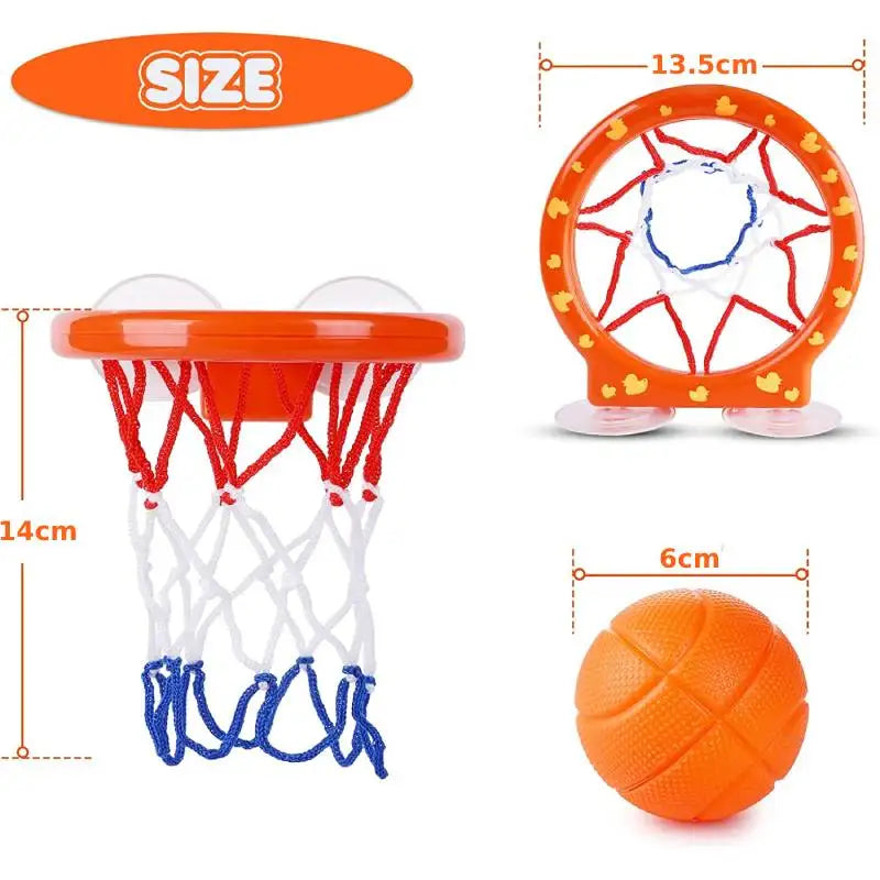 4pcs Bathroom Shooting Game Toy Bathtub Basketball Hoop
