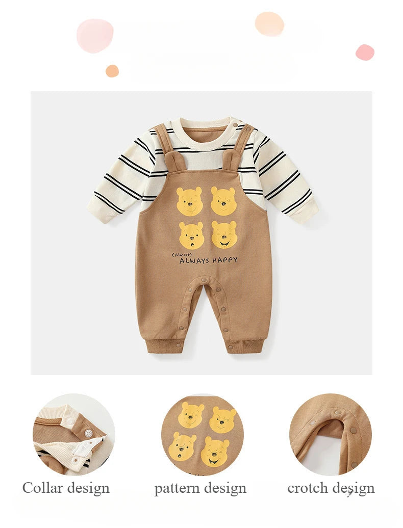 MINISO Winnie the Pooh Baby Boys Girls Onesie Spring Newborn Romper