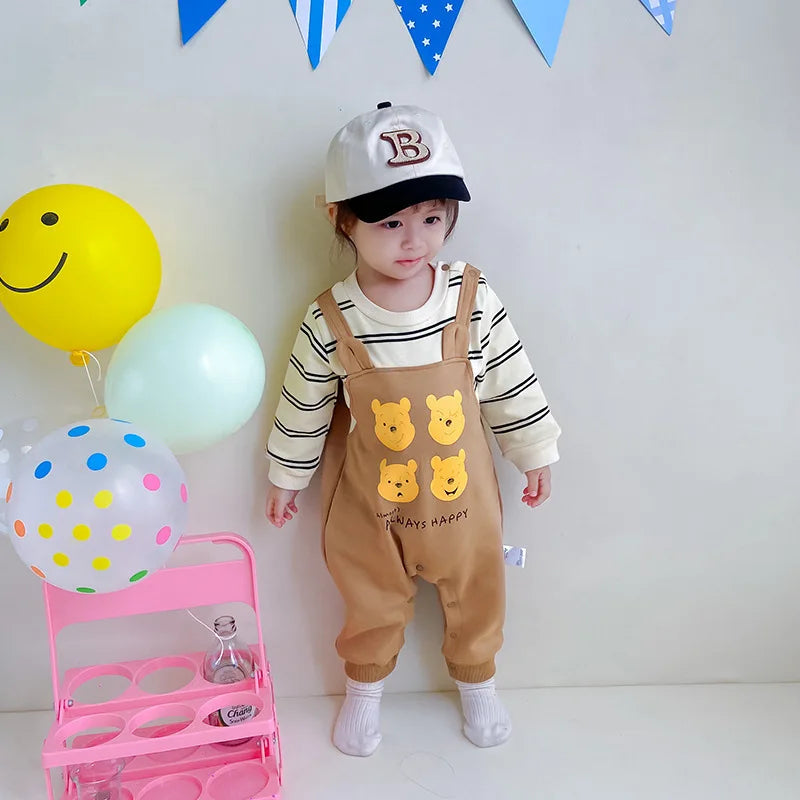 MINISO Winnie the Pooh Baby Boys Girls Onesie Spring Newborn Romper