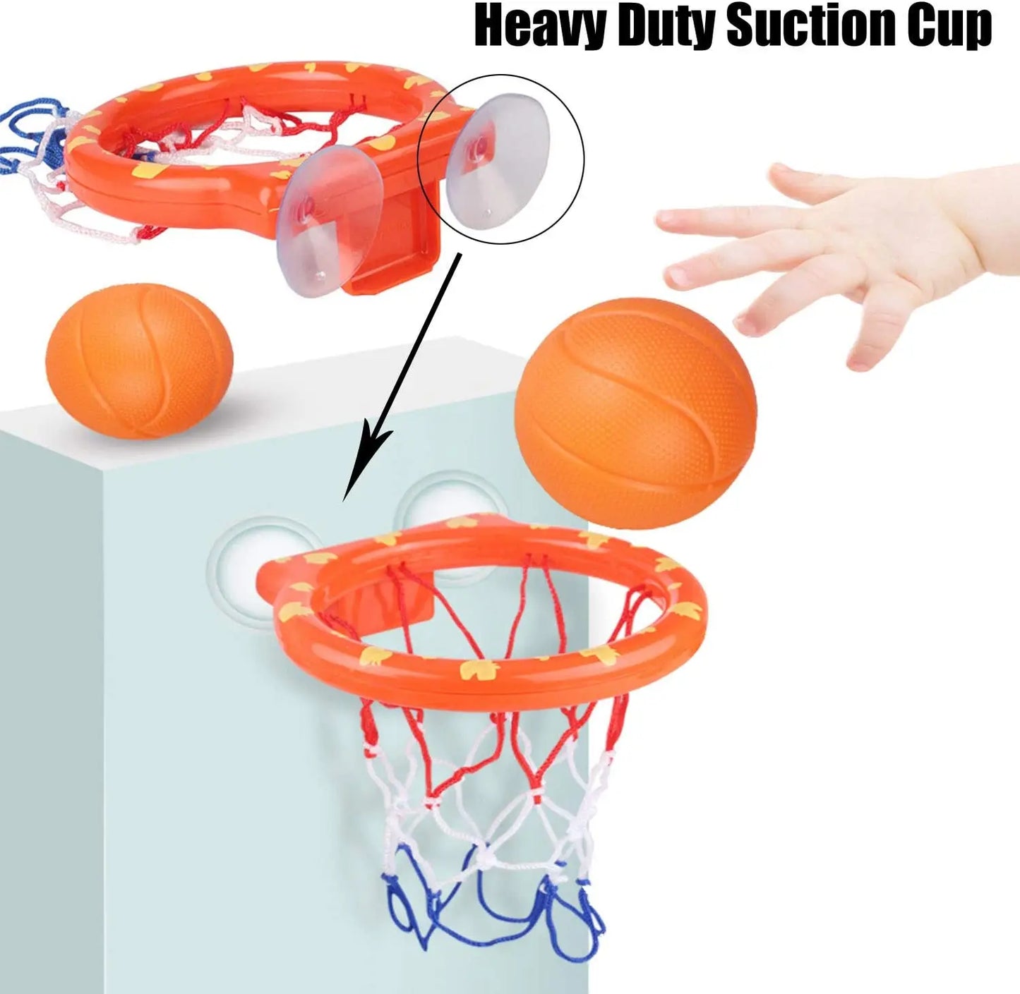 4pcs Bathroom Shooting Game Toy Bathtub Basketball Hoop