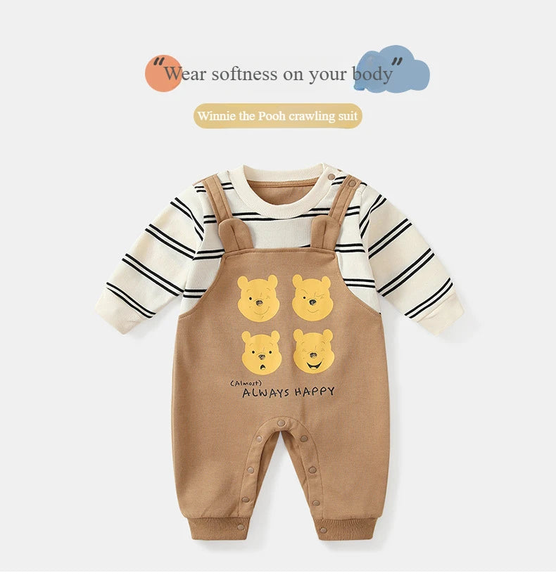 MINISO Winnie the Pooh Baby Boys Girls Onesie Spring Newborn Romper