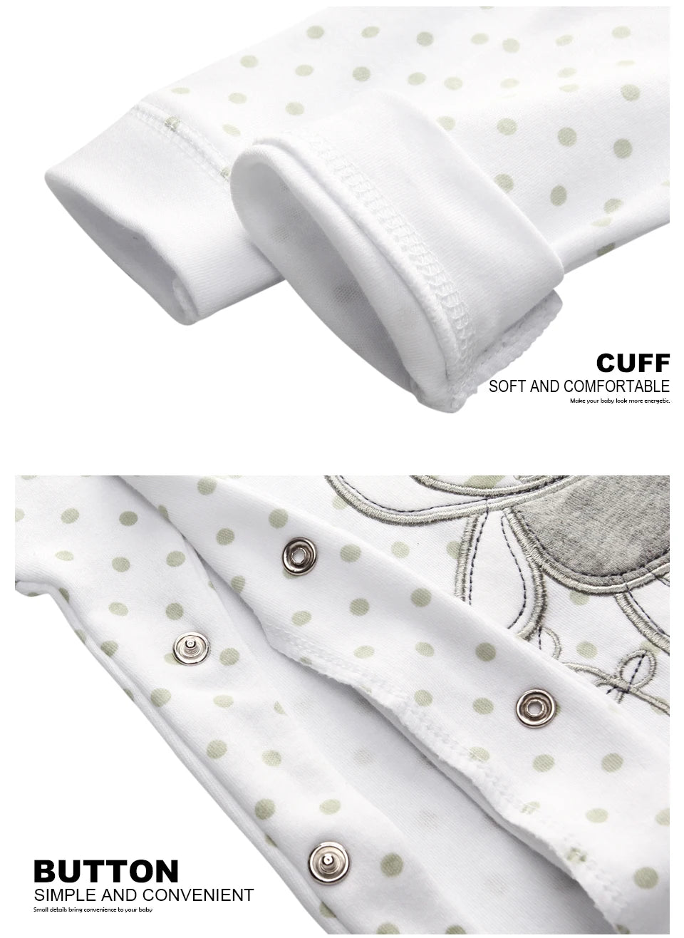 2 Pcs Unisex Cartoon Long Sleeve Baby Boys Girl Romper