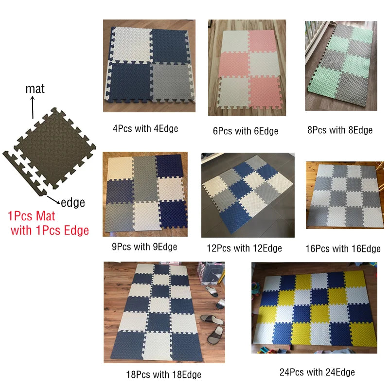 16pcs Foam Baby Play Mat Puzzle Mat Kids Interlocking Exercise