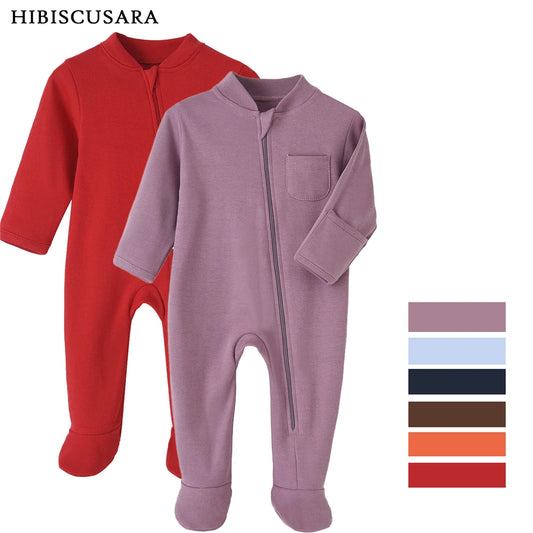 Cotton Newborn Baby Clothes Solid Color Jumpsuit Rompers