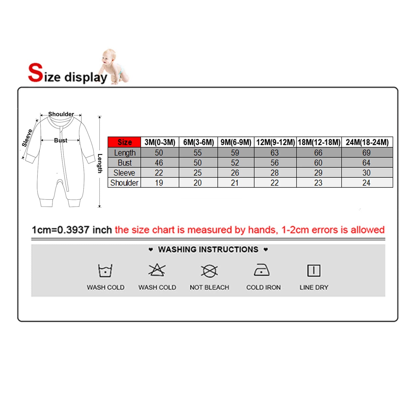 Unisex Spring Autumn Long Sleeve Rayon Zipper Rompers
