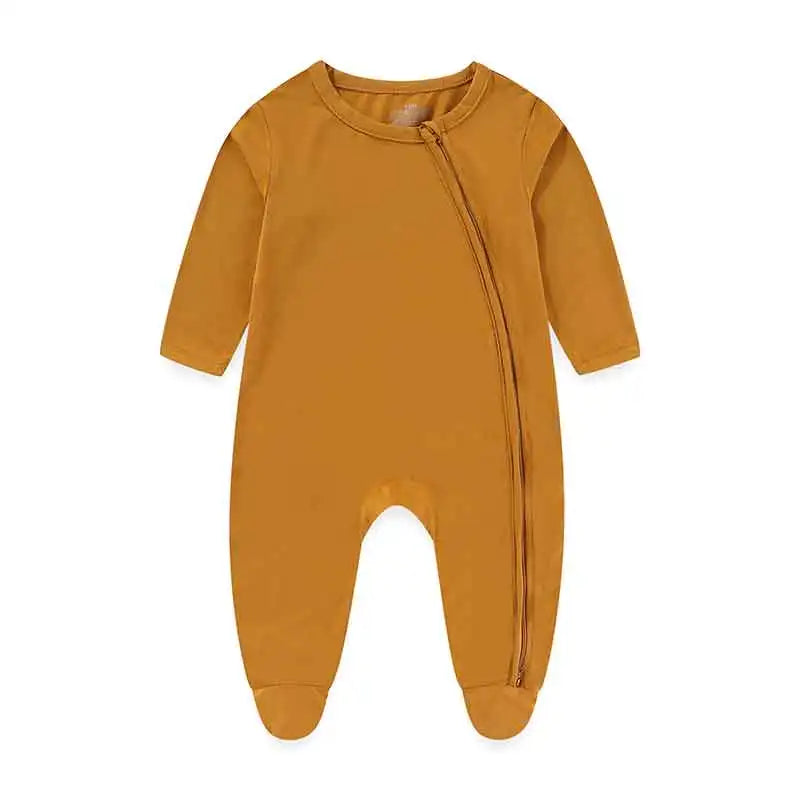 Unisex Spring Autumn Long Sleeve Rayon Zipper Rompers