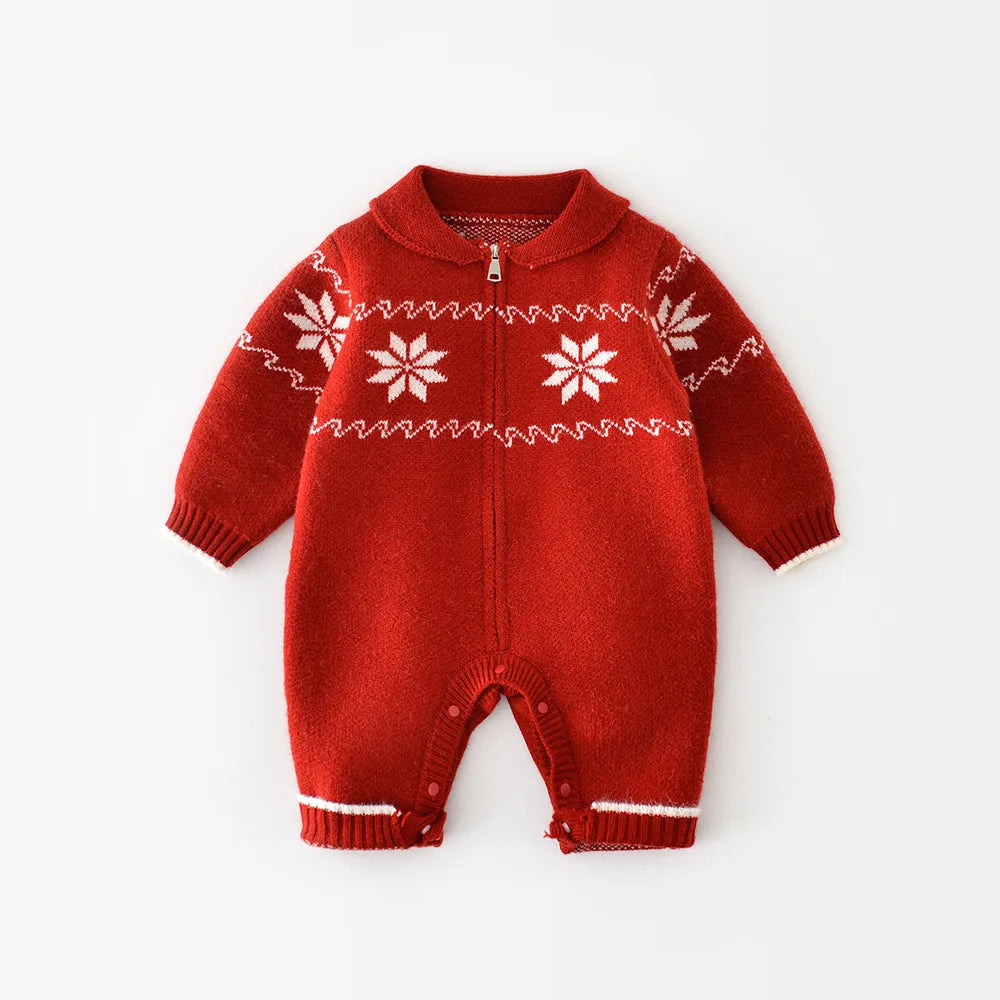 Baby Clothes Red Snow Flowear Infant Gilrs Rompers