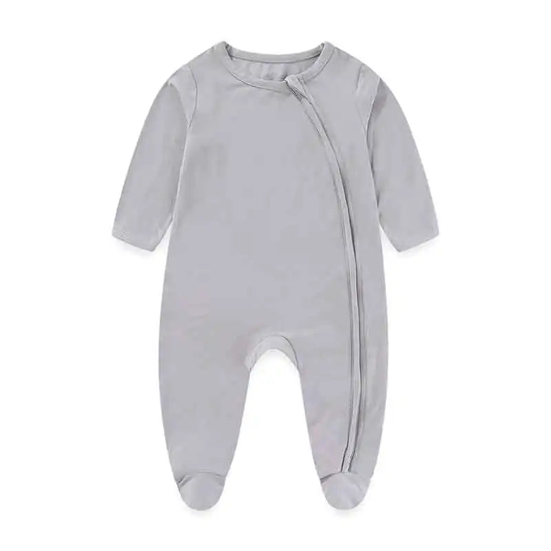 Unisex Spring Autumn Long Sleeve Rayon Zipper Rompers