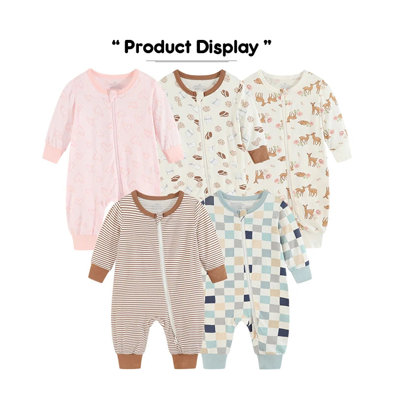 Unisex Spring Autumn Long Sleeve Rayon Zipper Rompers