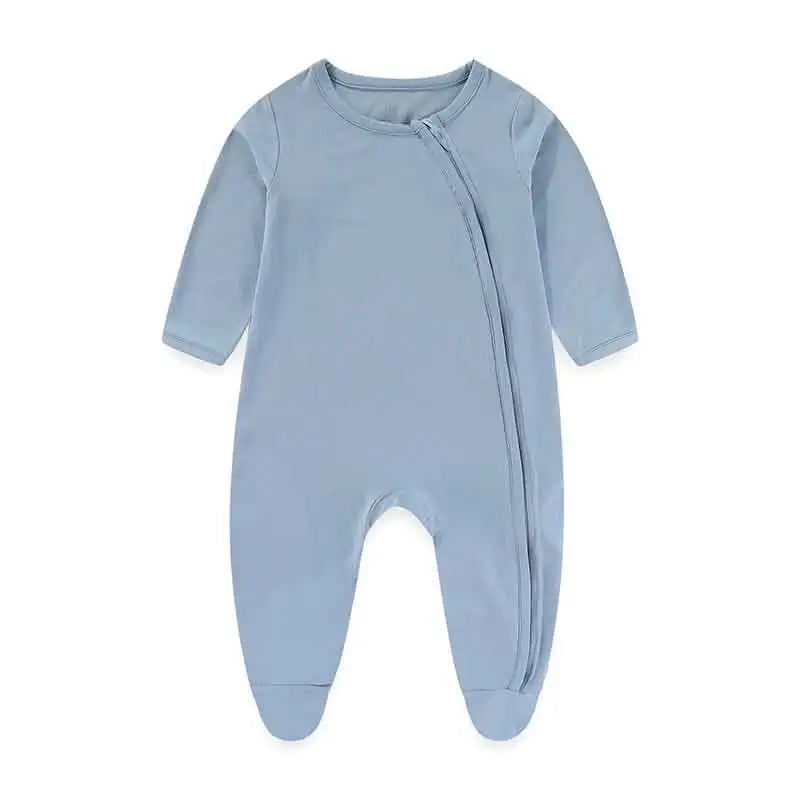 Unisex Spring Autumn Long Sleeve Rayon Zipper Rompers