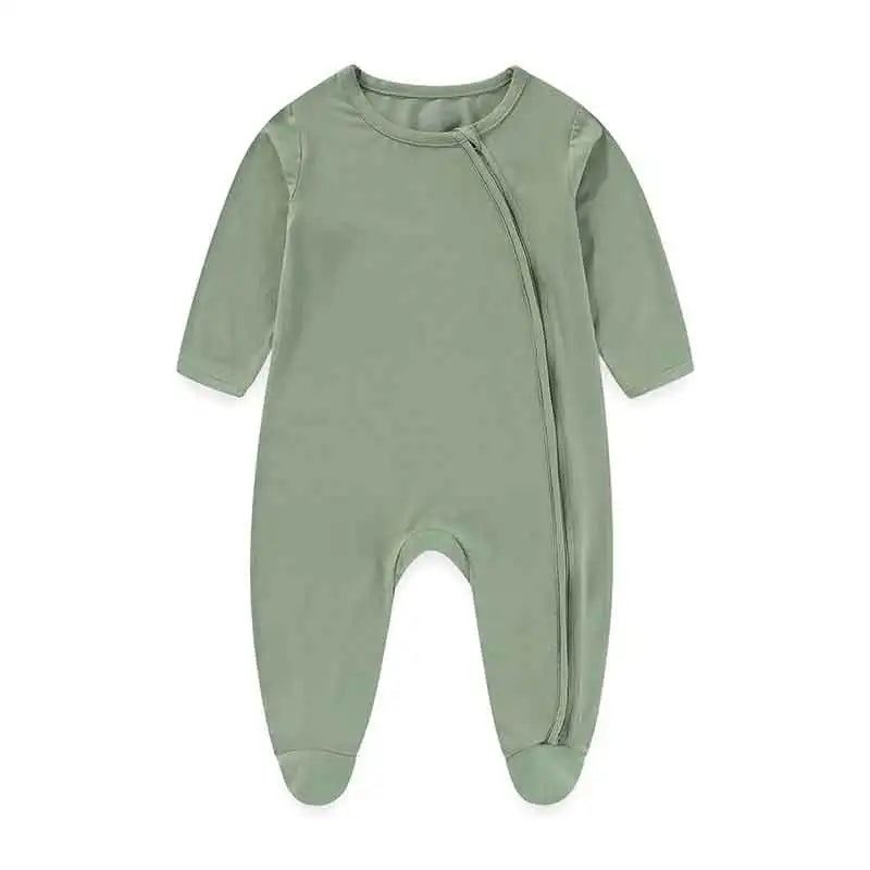 Unisex Spring Autumn Long Sleeve Rayon Zipper Rompers