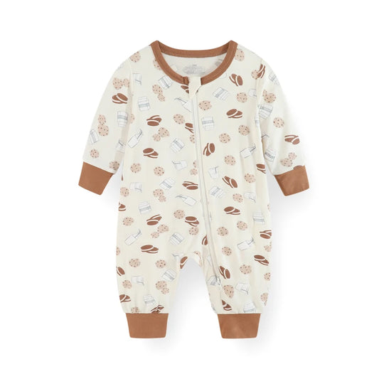 Unisex Spring Autumn Long Sleeve Rayon Zipper Rompers