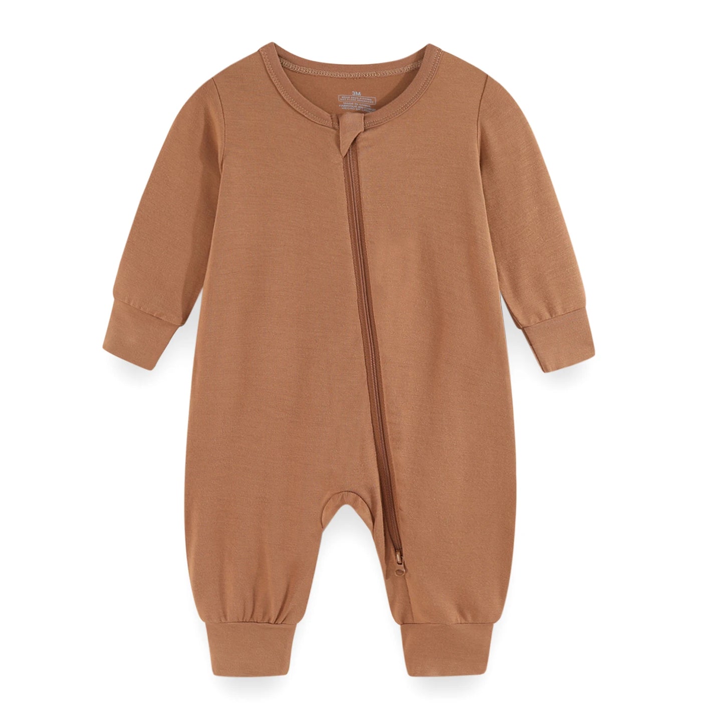 Unisex Spring Autumn Long Sleeve Rayon Zipper Rompers