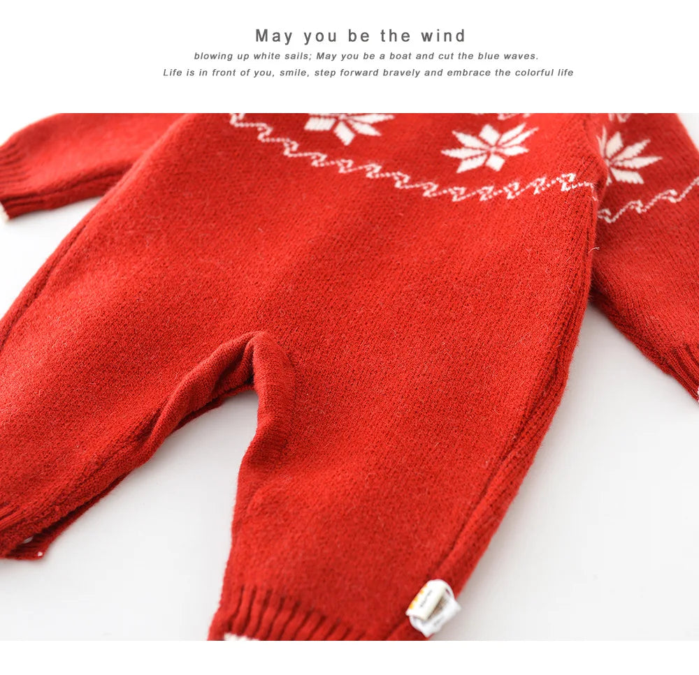 Baby Clothes Red Snow Flowear Infant Gilrs Rompers